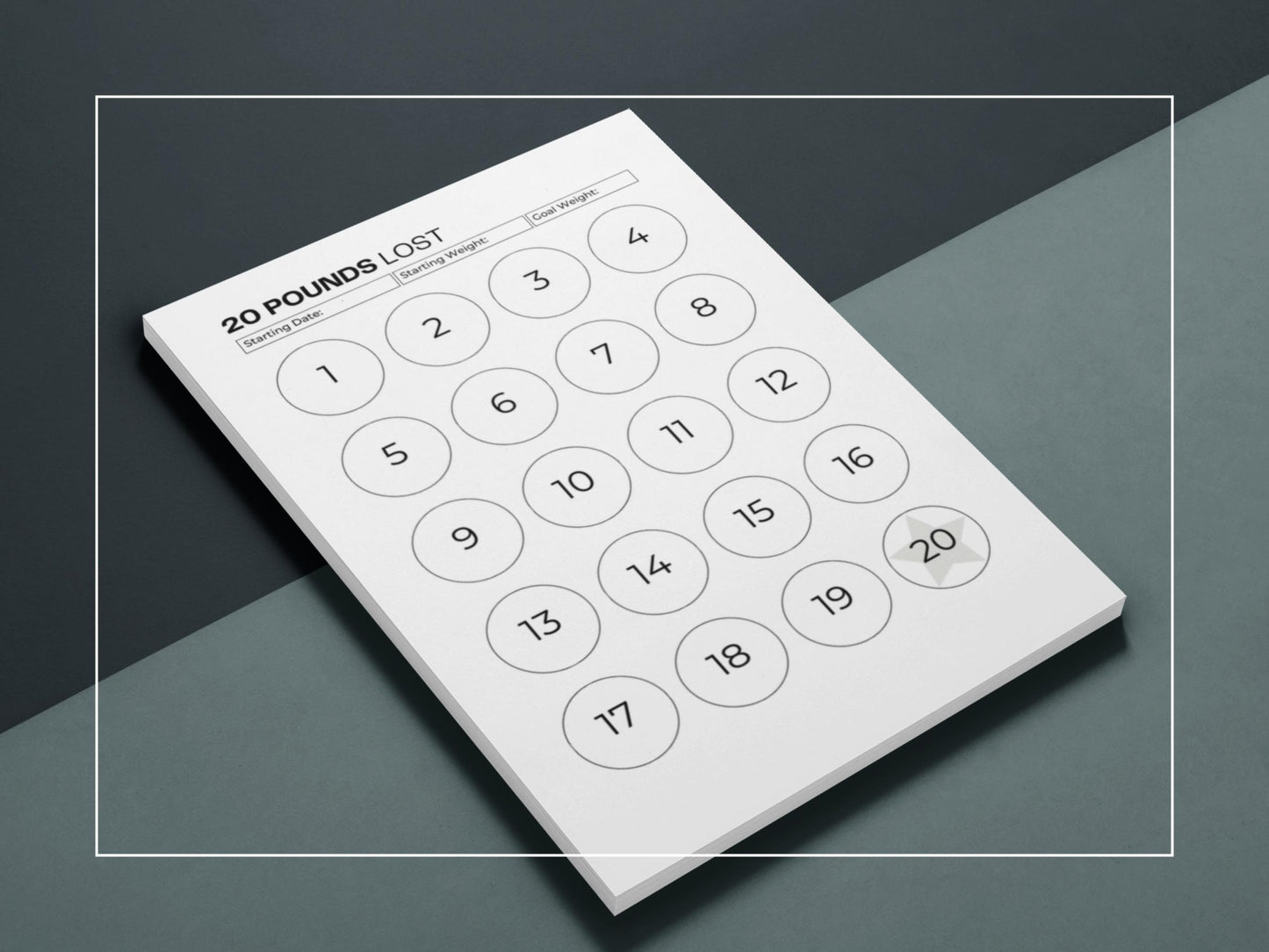 20 Pounds Lost Tracker | Weight Loss Journal | Weight Loss Planner