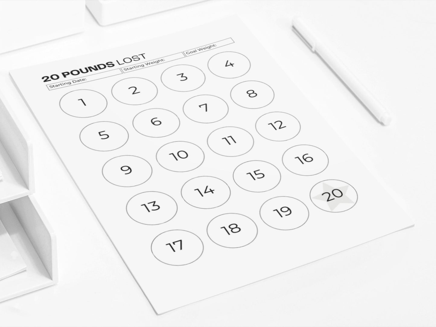20 Pounds Lost Tracker | Weight Loss Journal | Weight Loss Planner