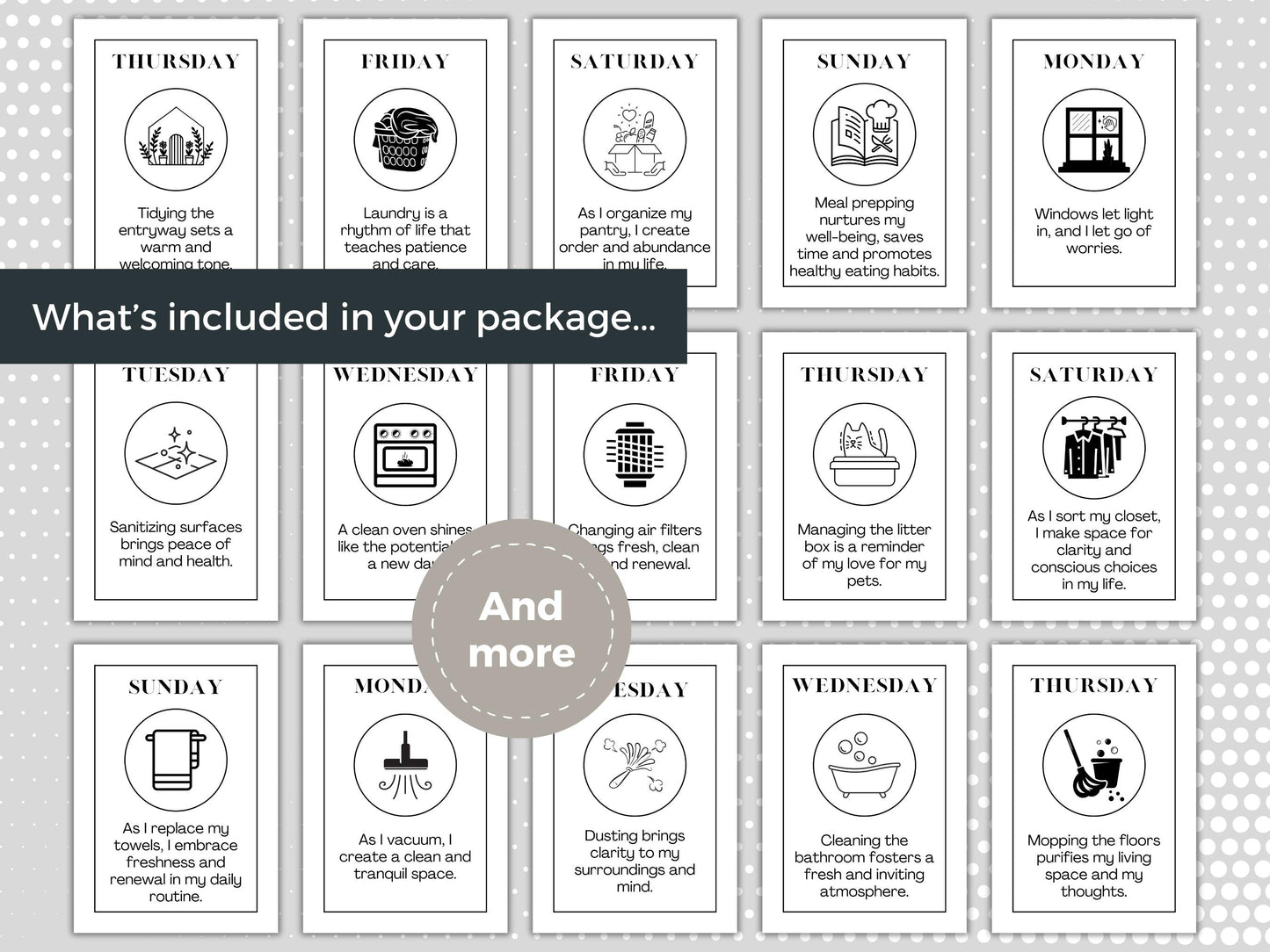 Adult Chore Chart Affirmation Cards | Positive Affirmations