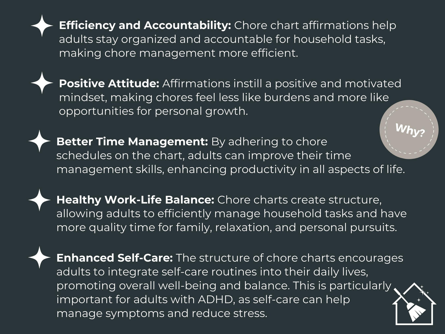 Adult Chore Chart Affirmation Cards | Positive Affirmations