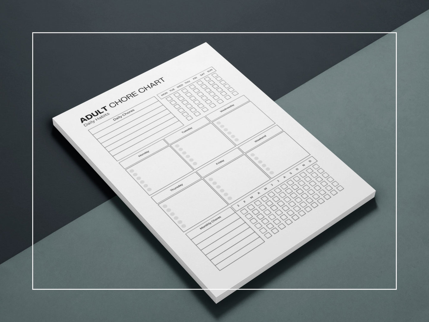 Adult Chore Chart | Cleaning Schedule | ADHD Cleaning Planner