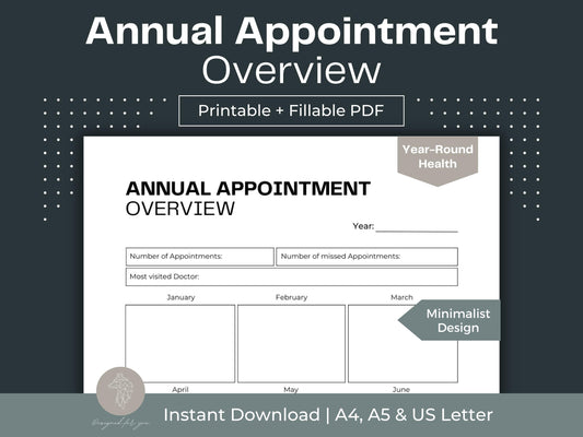 Annual Appointment Overview | Yearly Doctor Appointment Log