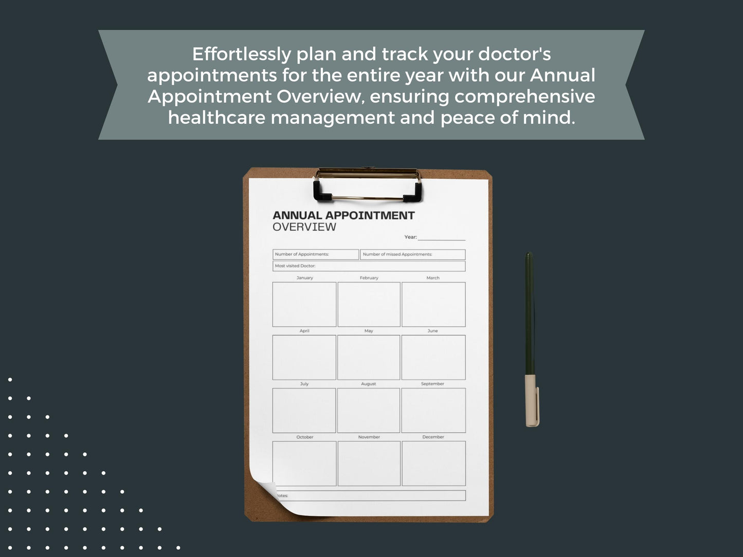Annual Appointment Overview | Yearly Doctor Appointment Log