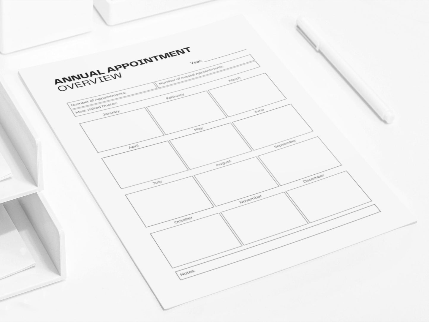 Annual Appointment Overview | Yearly Doctor Appointment Log
