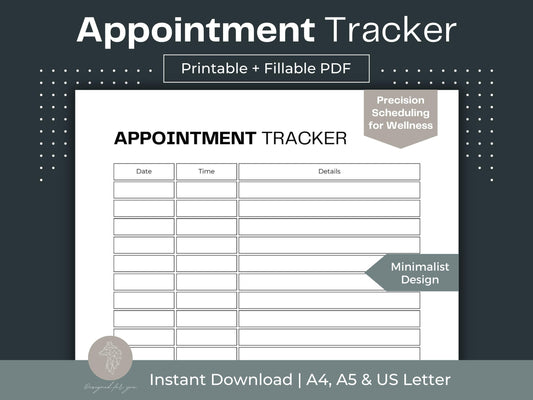Appointment Tracker | Doctor Appointment Log | Medical Information