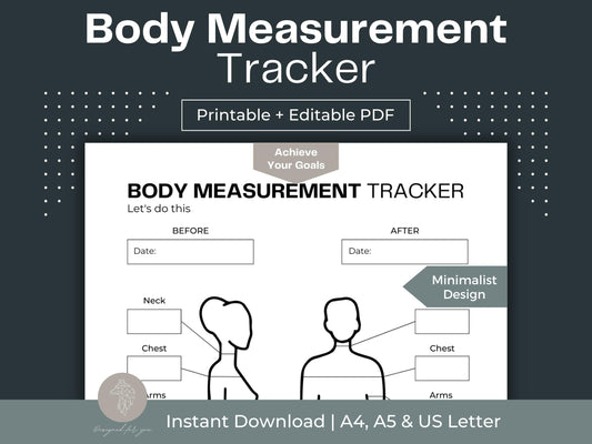 Body Measurement Tracker | Weight Loss Planner | Body Tracker