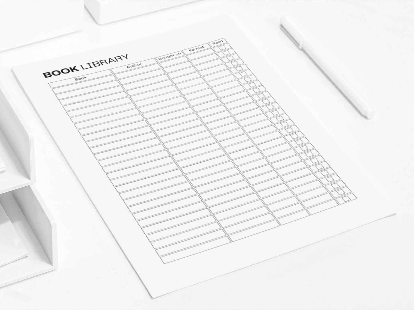 Book Library Template | Reading Journal | Reading Tracker