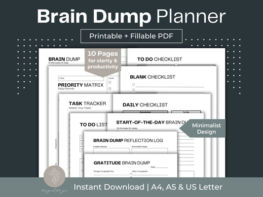 Brain Dump Planner | ADHD Brain Dump Pages | Second Brain Printable