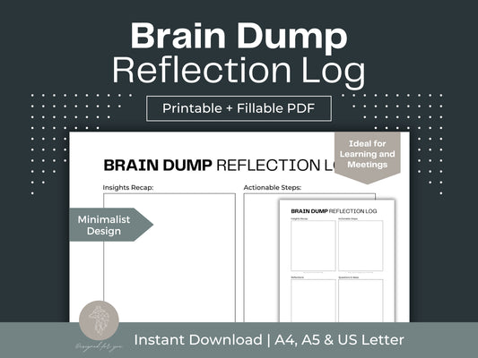 Brain Dump Reflection Log | Brain Dump Printable