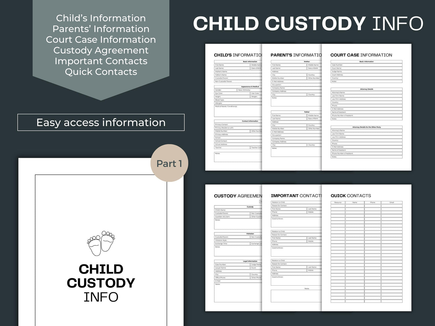 Child Custody Binder | Co-Parenting Planner