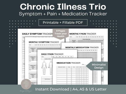 Chronic Illness Tracker | Symptom + Pain + Medication Tracker