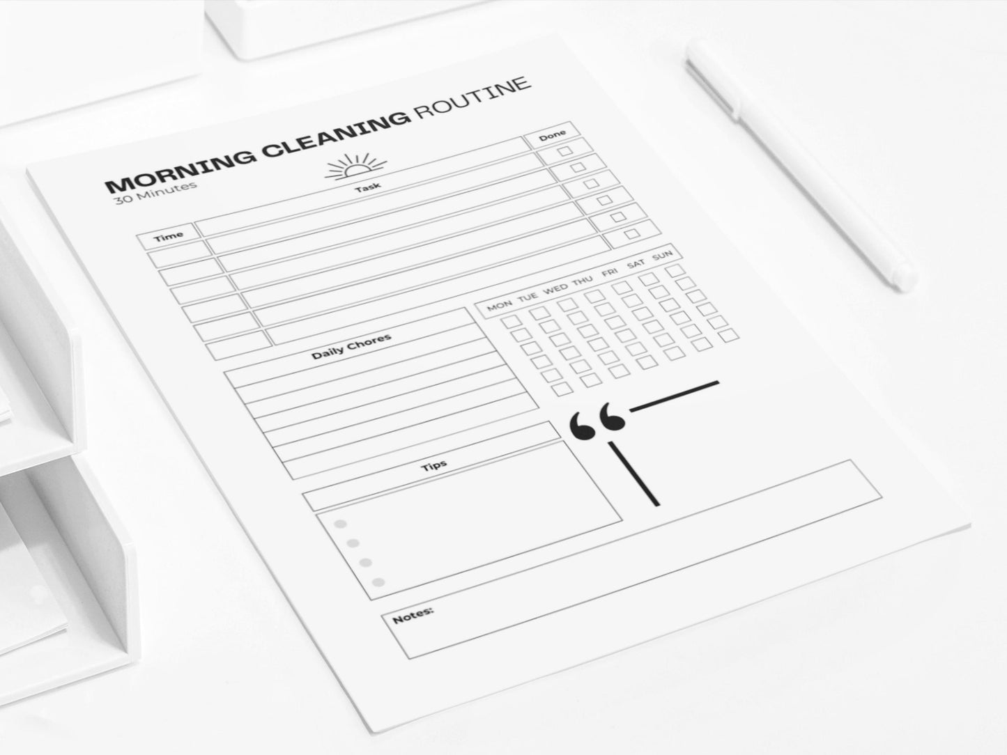 Cleaning Routine | Morning + Evening Cleaning Schedule Printable