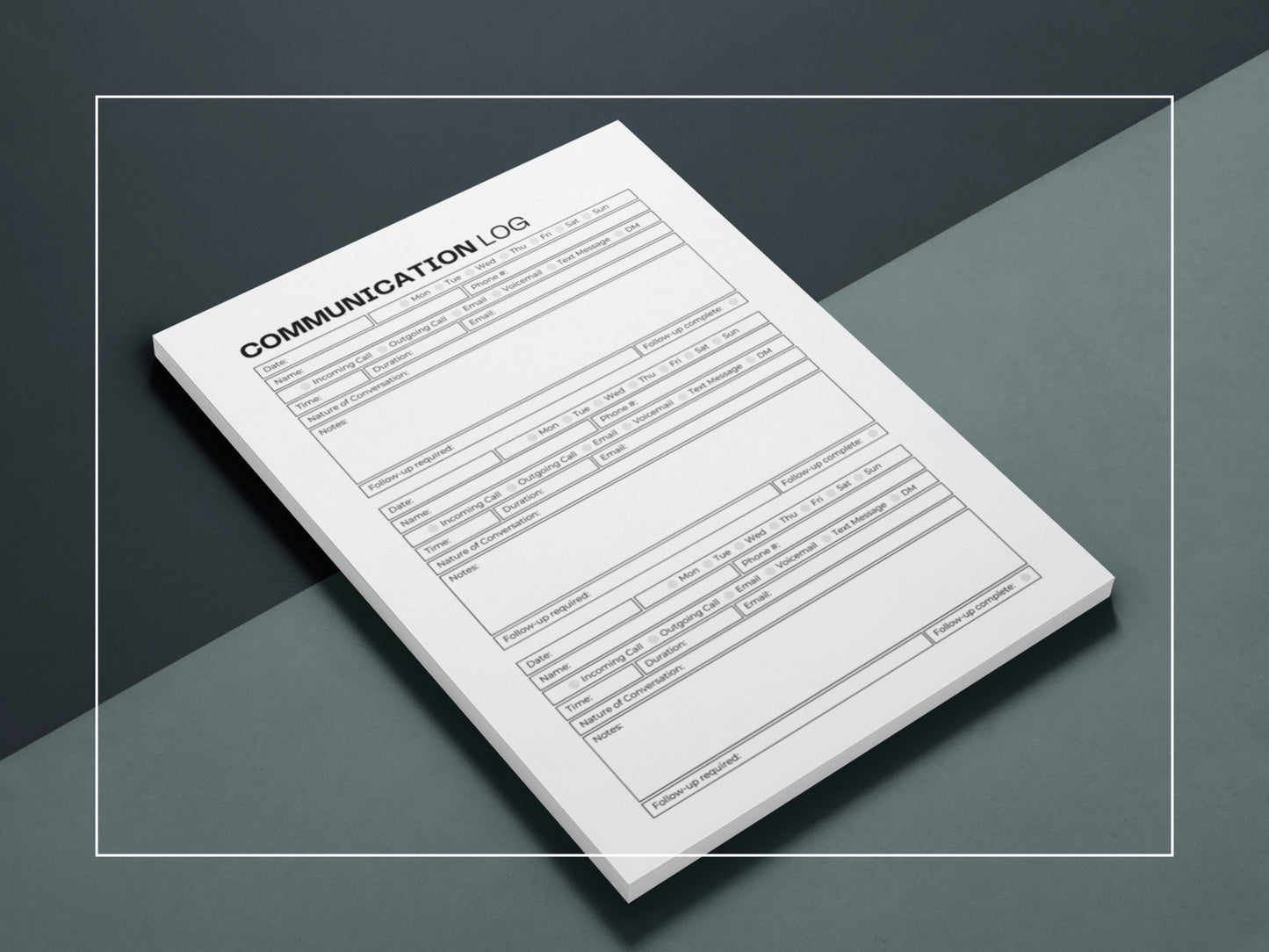 Communication Log | Printable Call Tracker | Small Business Notes