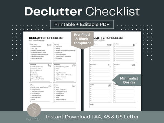 Declutter Checklist | ADHD Decluttering | Home Cleaning