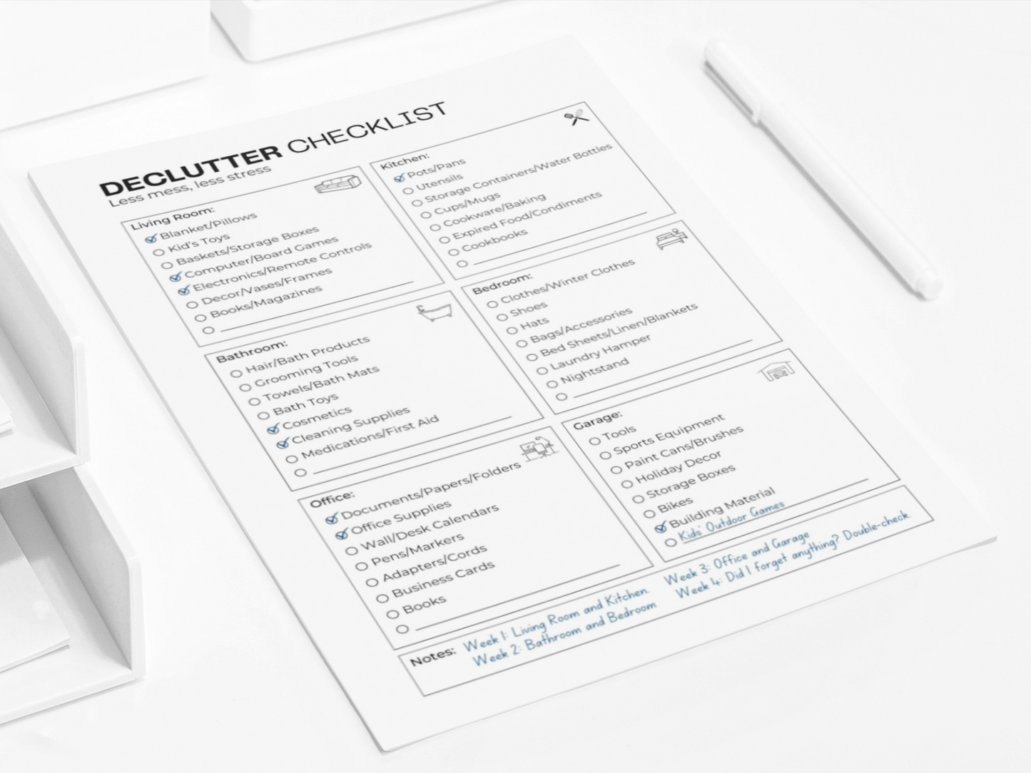 Declutter Checklist | ADHD Decluttering | Home Cleaning