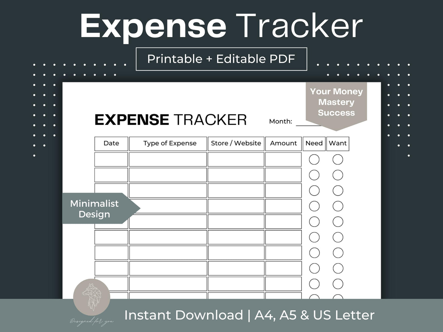 Expense Tracker | Spending Log | Business Expense Tracker