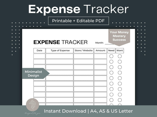 Expense Tracker | Spending Log | Business Expense Tracker