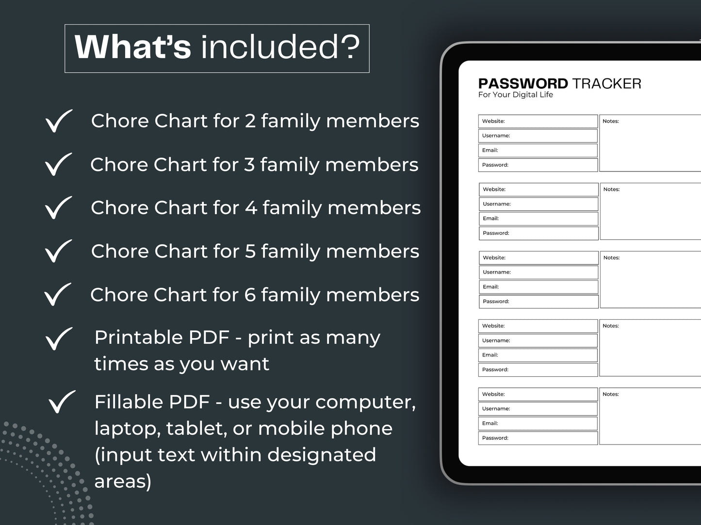 Family Chore Chart | Family Cleaning Chart | Cleaning Chart