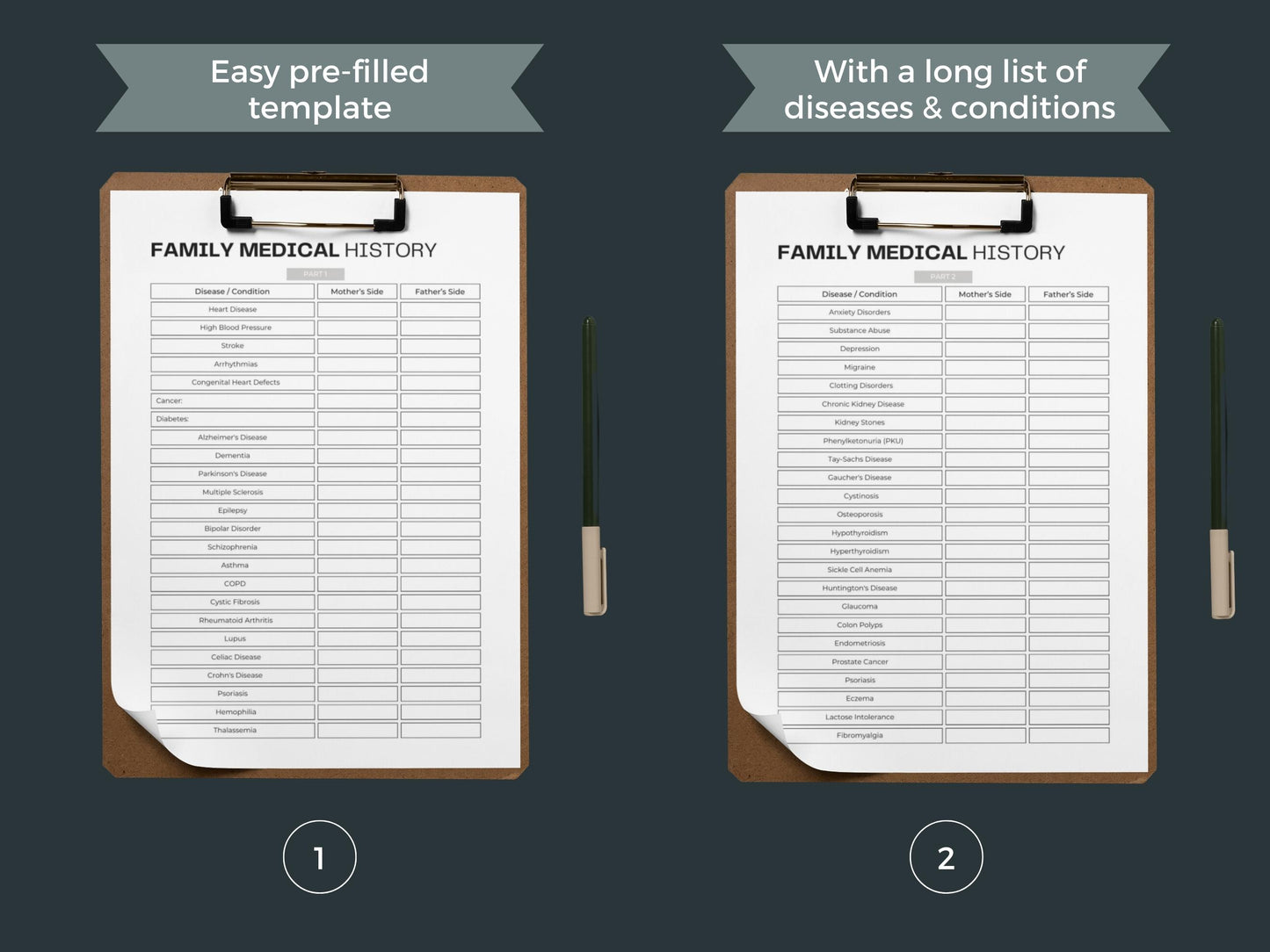 Family Medical History Printable | Personal Medical History Form