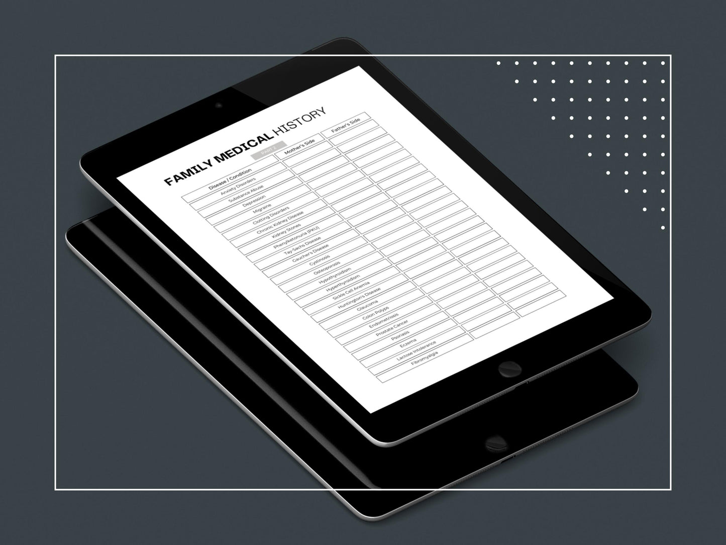 Family Medical History Printable | Personal Medical History Form
