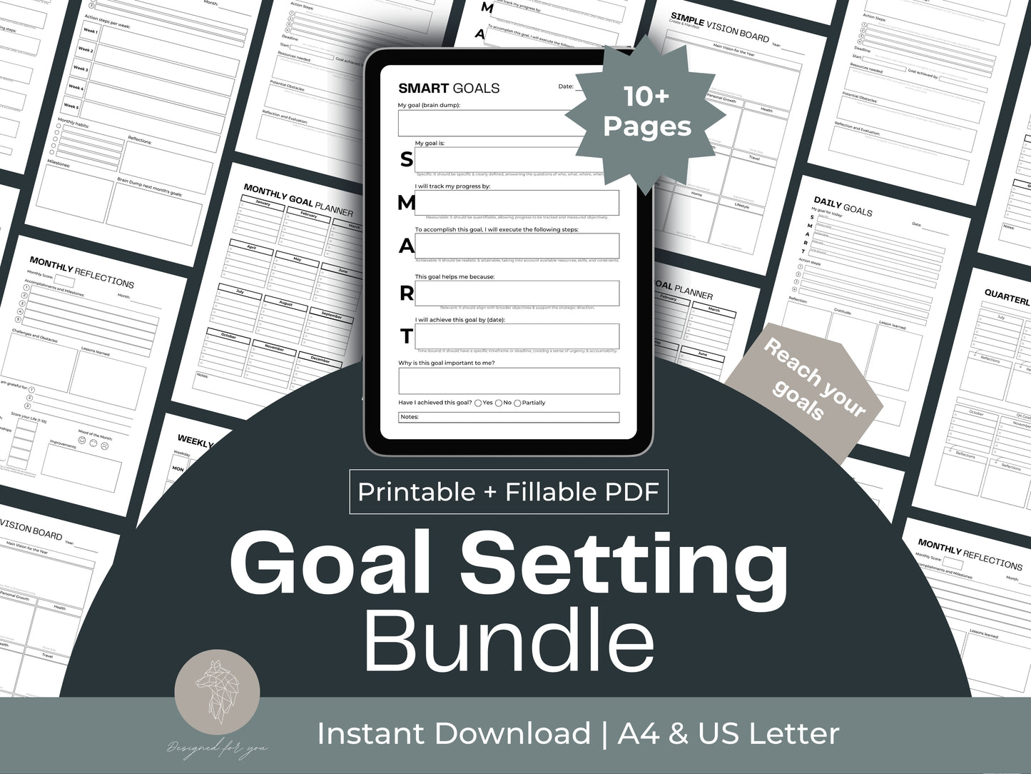 Goal Setting Worksheet | Goals Planner | Goal Setting Template