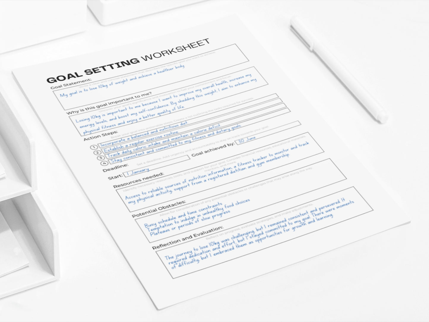 Goal Setting Worksheet | Goals Planner | Goal Setting Template