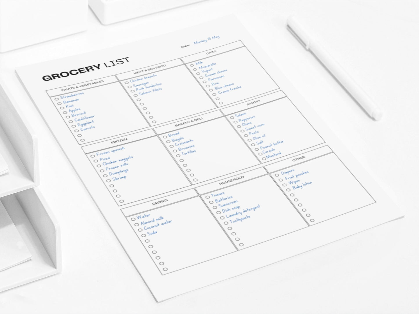 Grocery List | Printable To Do List | Grocery Planner