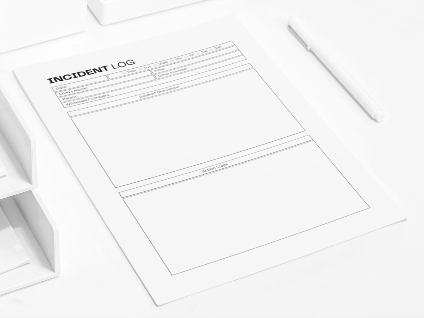 Incident Log | Concerns Raised Template | Child Custody Planner