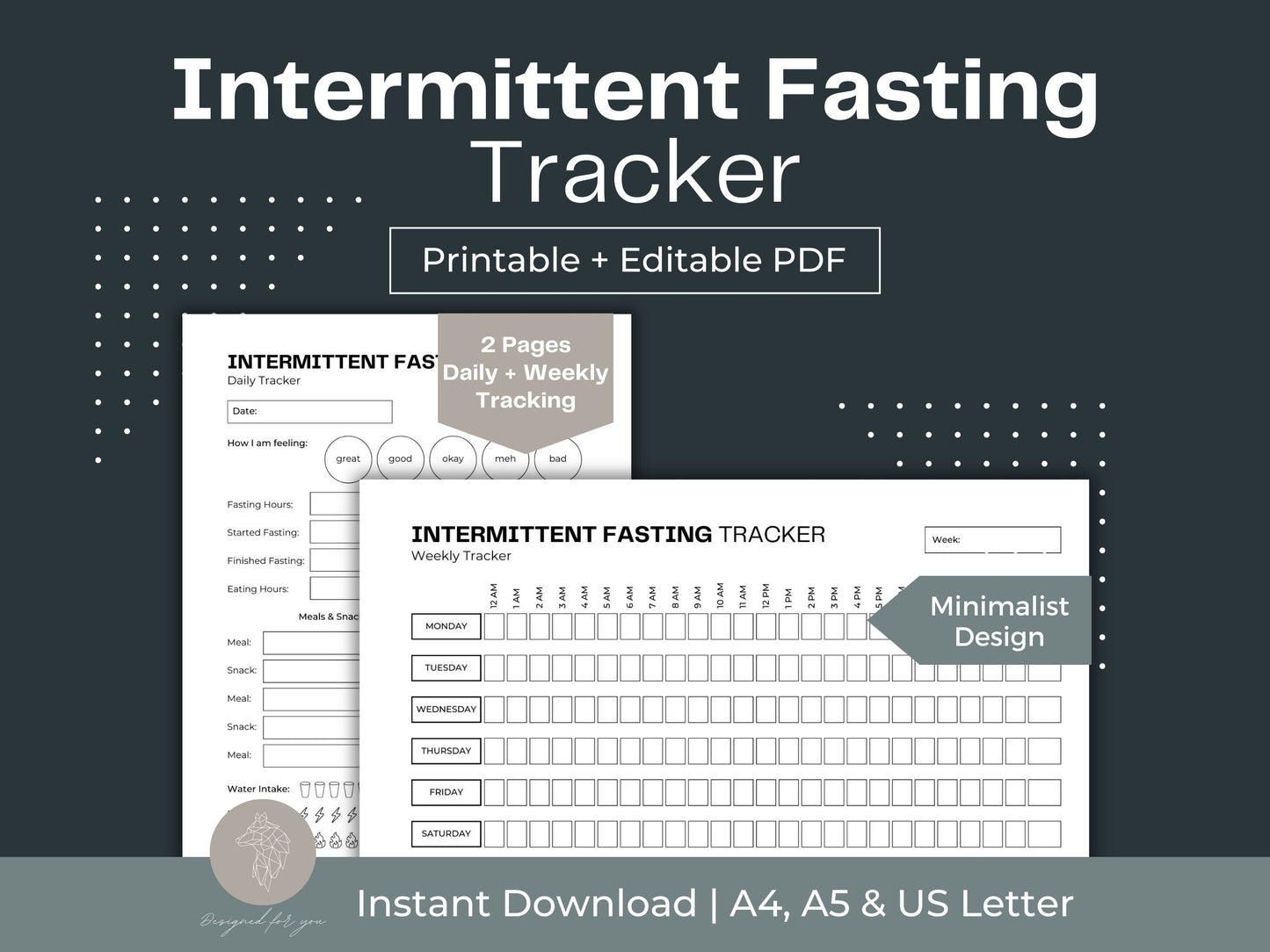 Intermittent Fasting Tracker | Weight Loss Tracker | Health Planner