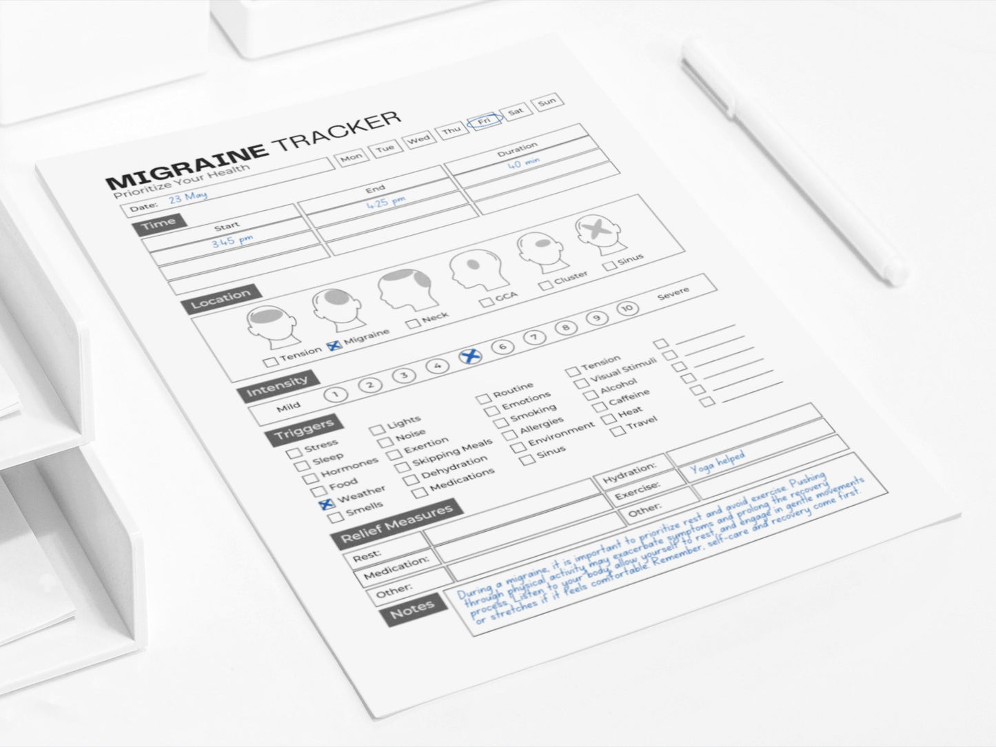 Migraine Tracker | Headache Tracker | Health Planner