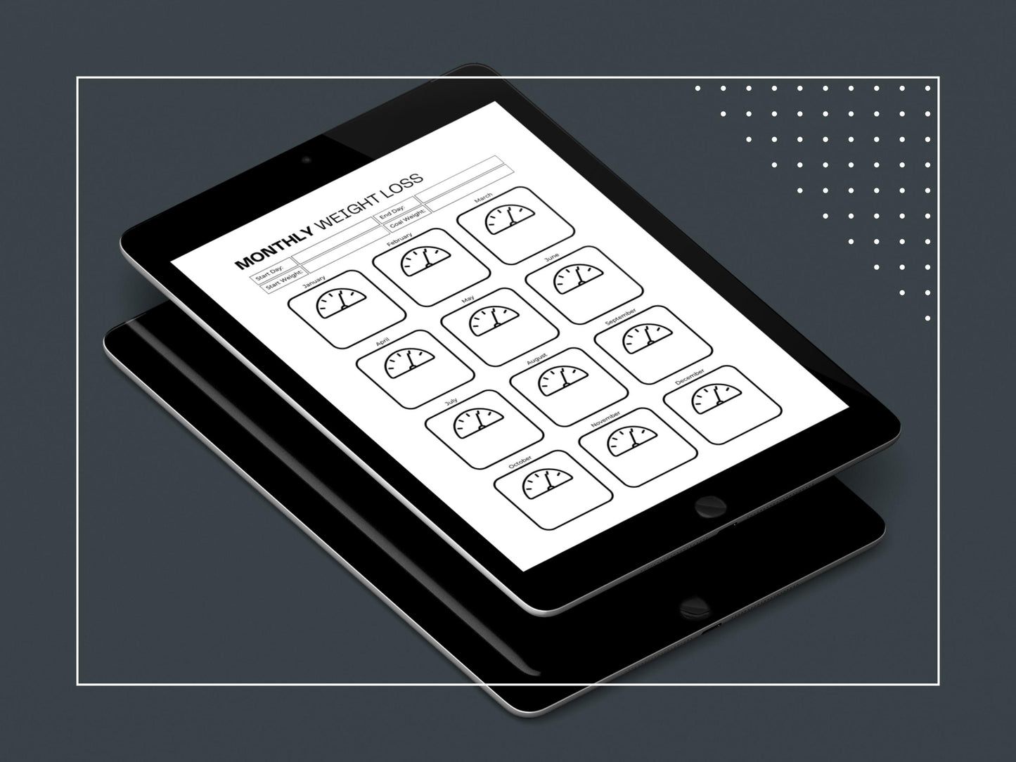 Monthly Weight Loss Tracker | Printable Visual Weight Loss Journey