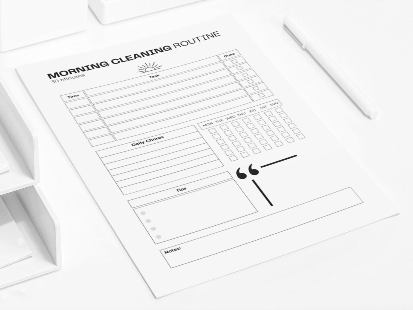 Morning Cleaning Routine | Cleaning Schedule Printable