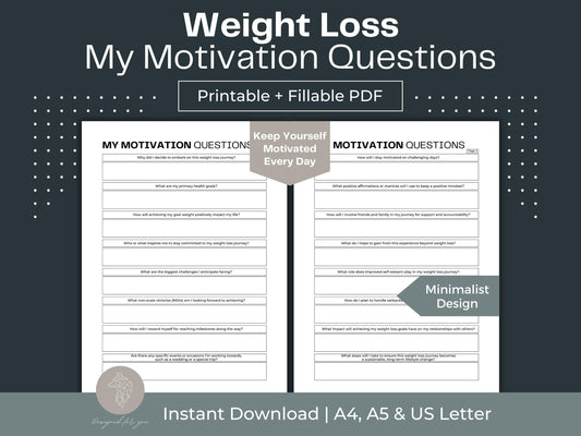 Weight Loss My Motivation Questions | Printable Weight Loss Motivation