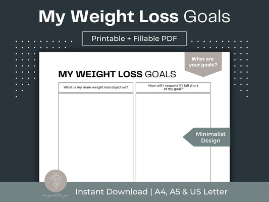 My Weight Loss Goals | Printable Weight Loss Motivation