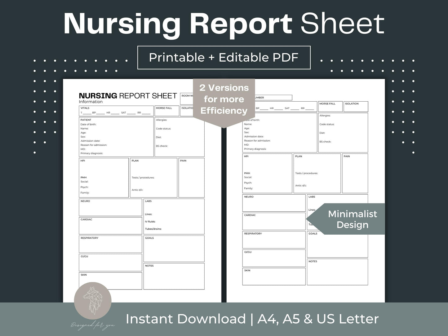 Nursing Report Sheet | Nursing Handoff Report Sheet