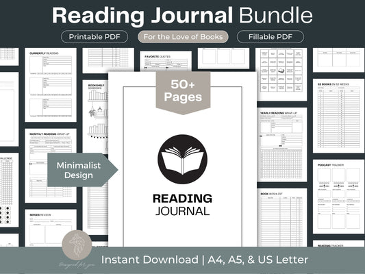 Reading Journal Bundle | Reading Tracker | Book Reading Planner