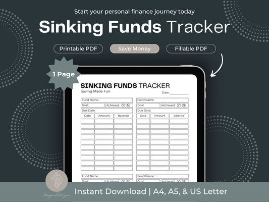 Sinking Funds Tracker Printable | Savings Tracker | Goal Tracker