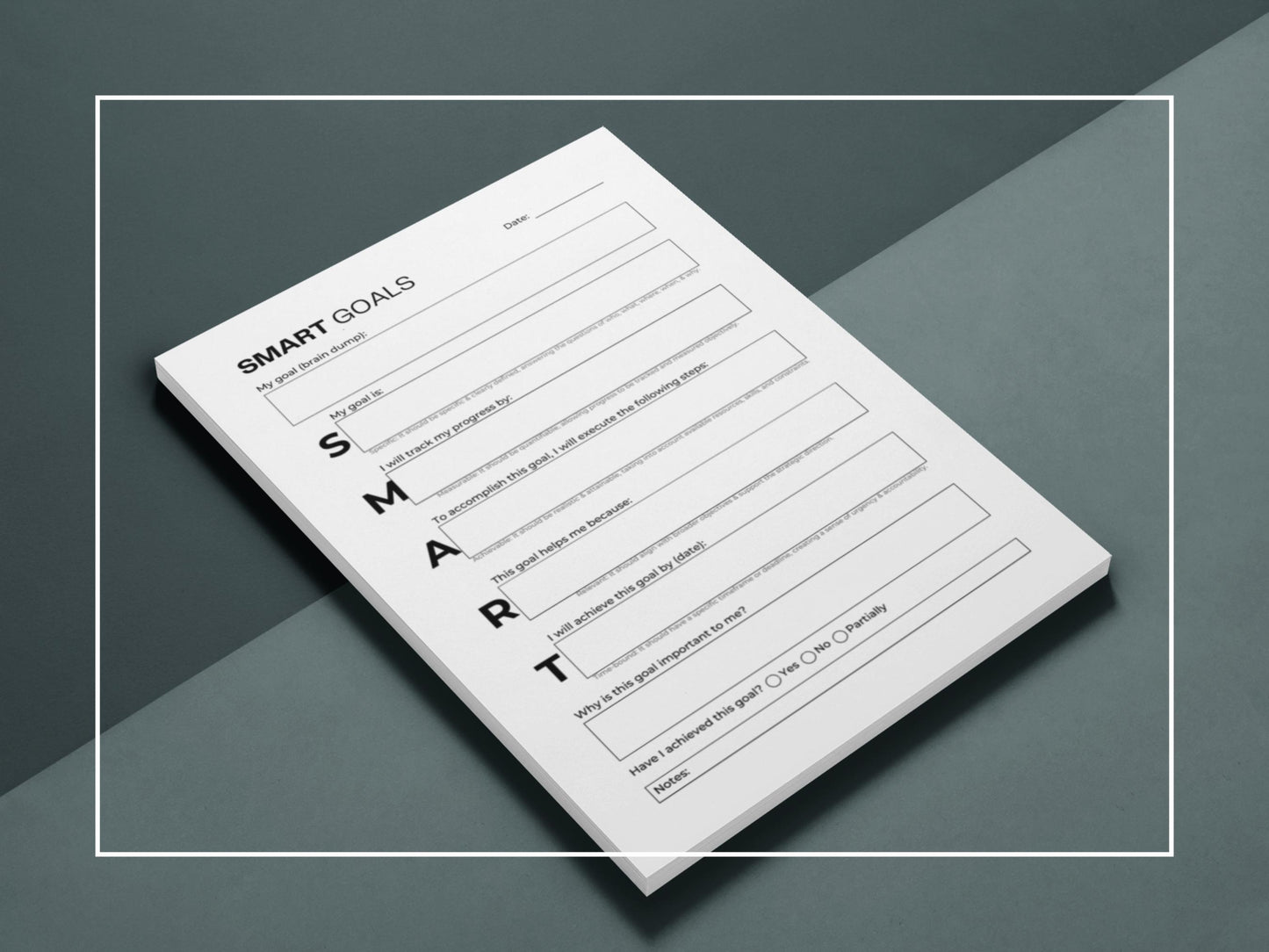 SMART Goals Worksheet | New Year Resolution | Top Goals