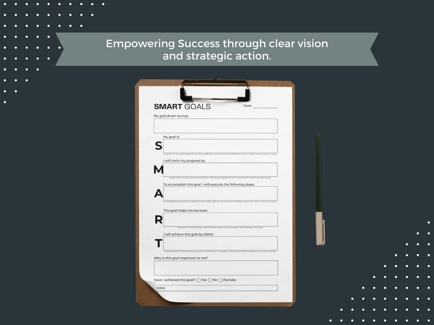 SMART Goals Worksheet | New Year Resolution | Top Goals