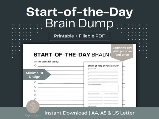 Start-of-the-Day Brain Dump Planner | ADHD Morning Brain Dump