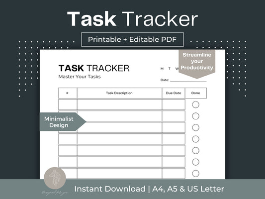 Task Tracker | Daily To Do List | Productivity Planner