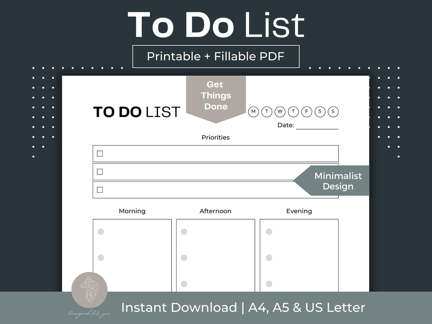 To Do List Printable | Daily Planner | To Do Checklist