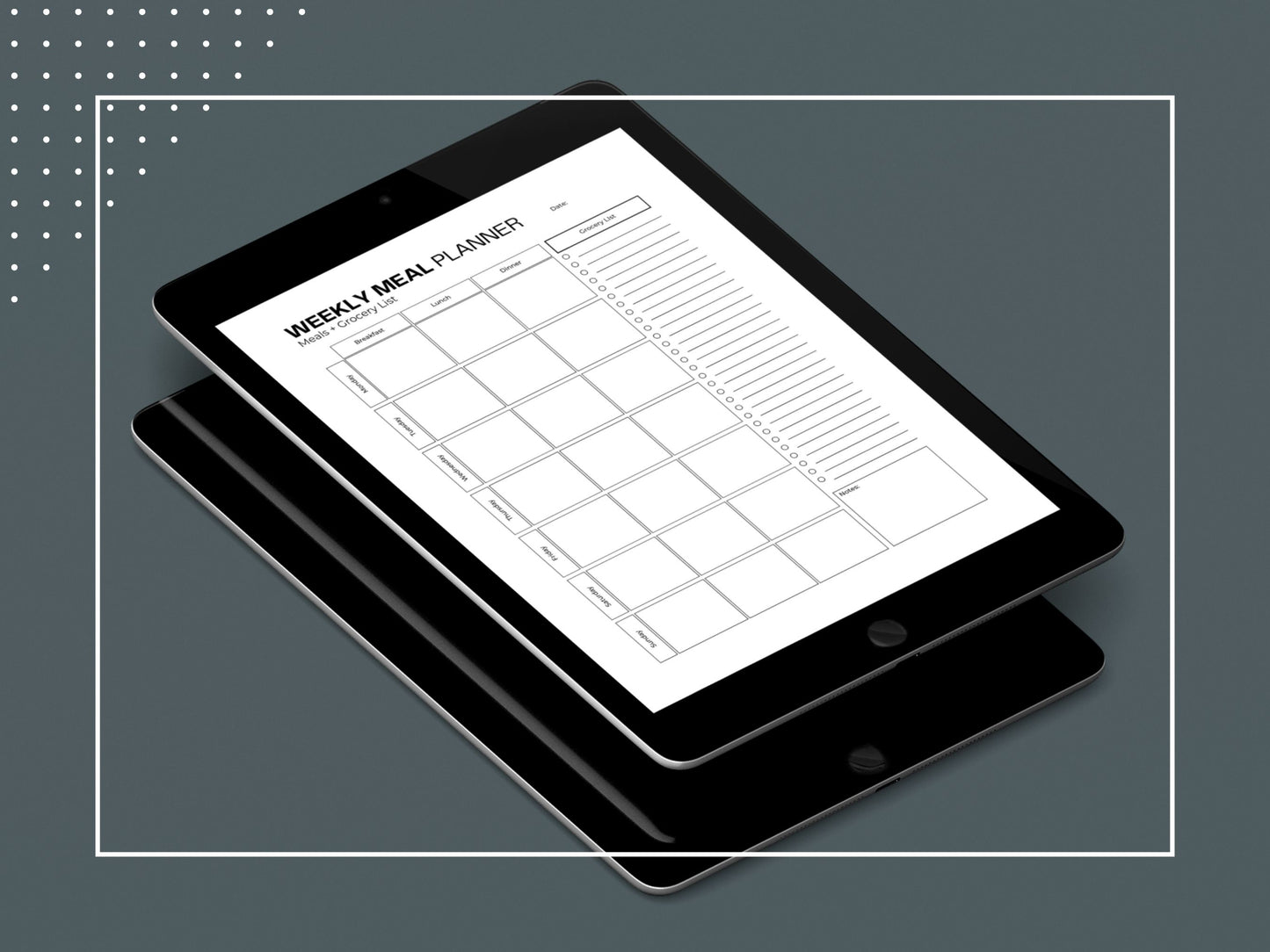 Weekly Meal Planner | Grocery List | Meal Plan Printable