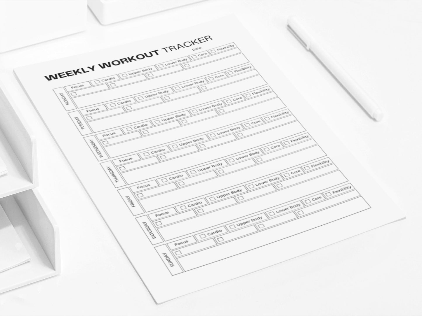 Weekly Workout Tracker | Weight Loss Printable | Workout Planner