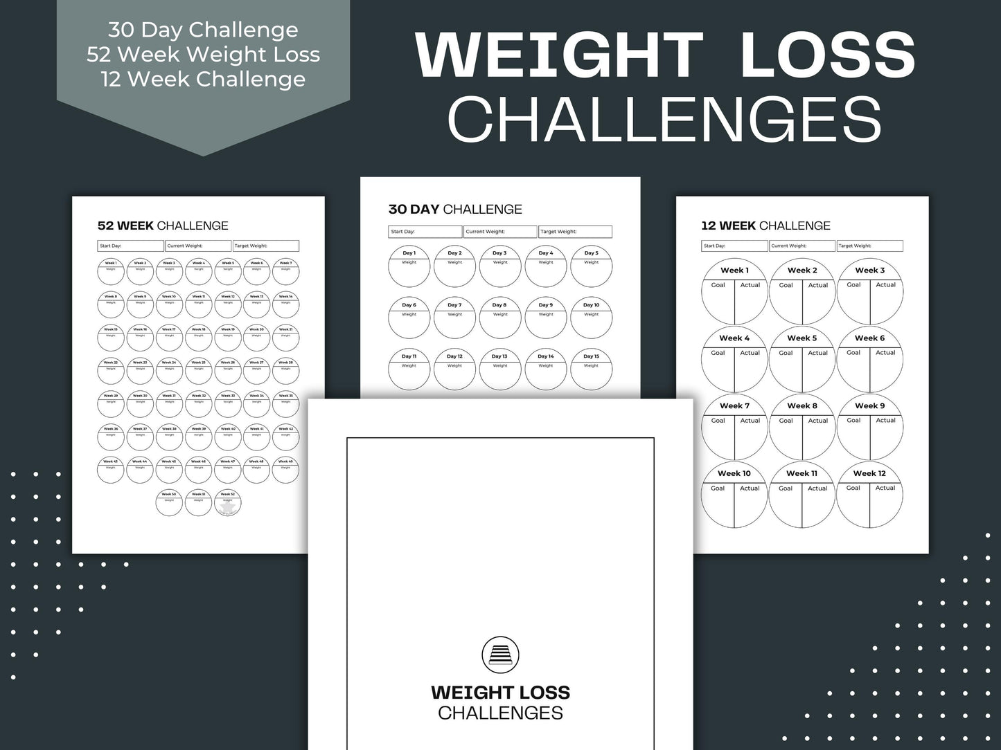 Weight Loss Journal | Fitness Planner | Weight Loss Planner Pages