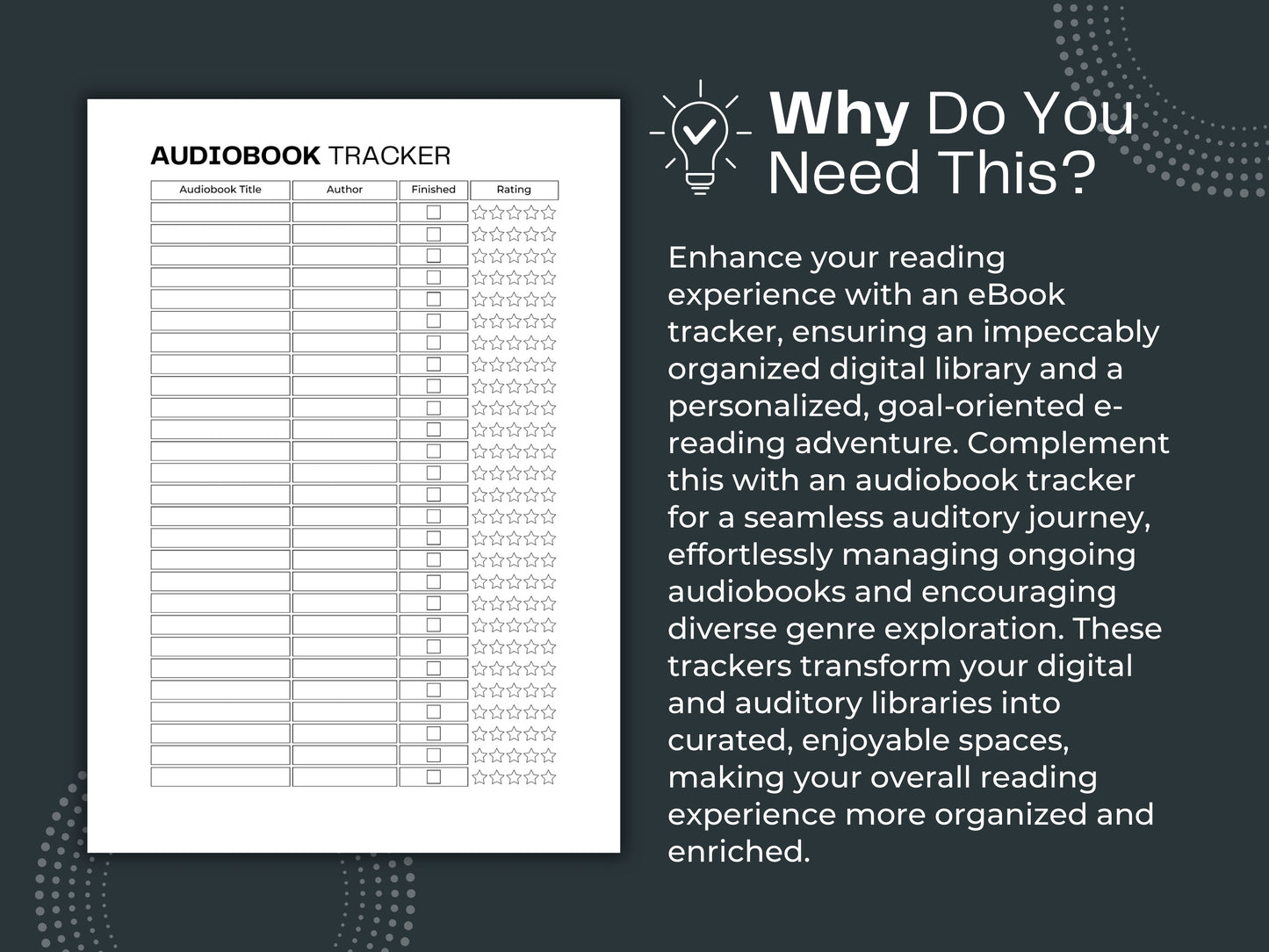 eBook and Audiobook Tracker | Book Reading Planner